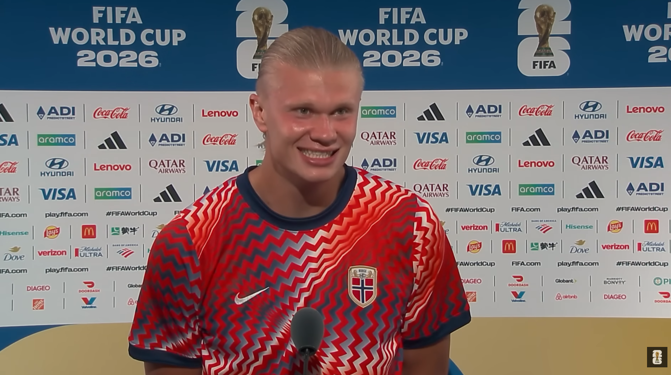 haaland en conferencia de prensa